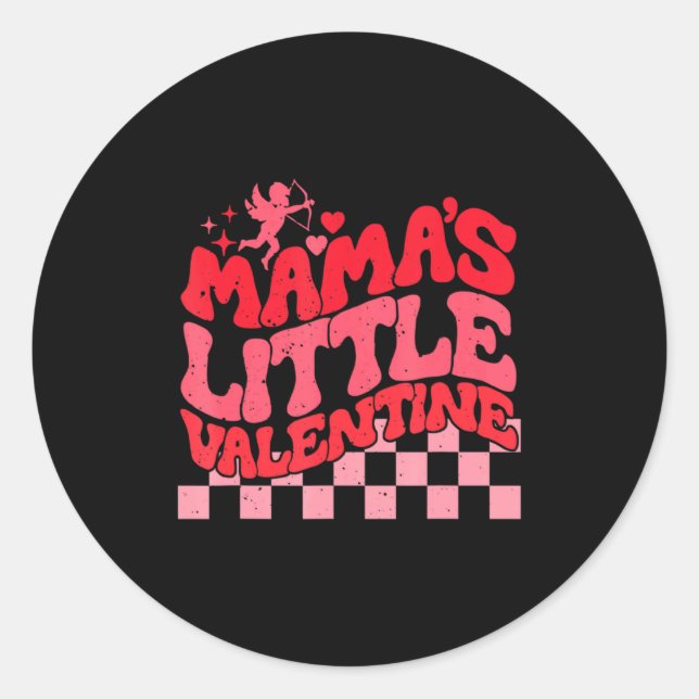 Adesivo Redondo Retro Cud Mamas Little Valentines Day Girls Wo  (Frente)