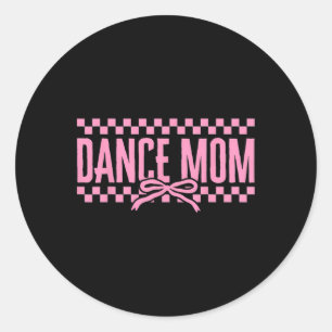 Adesivo Redondo Retro Dance Mãe Arco Coquette Checked Dance Mama