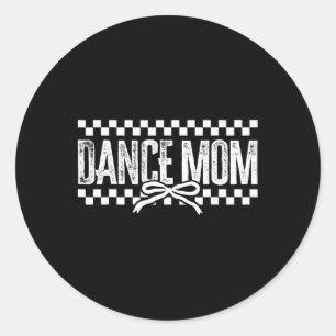 Adesivo Redondo Retro Dance Mãe Arco Coquette Checked Dance Mama