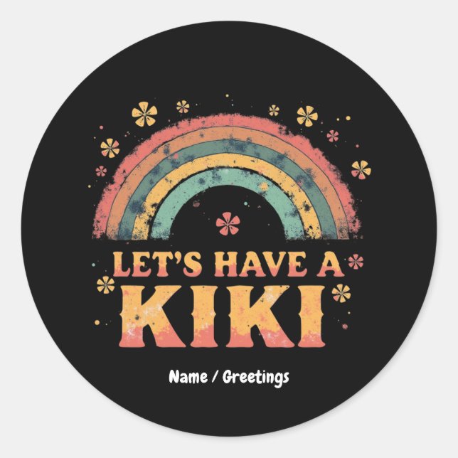 Adesivo Redondo Retrô de Gênero LGBT Trans Engraçado "Vamos tem Ki (Frente)
