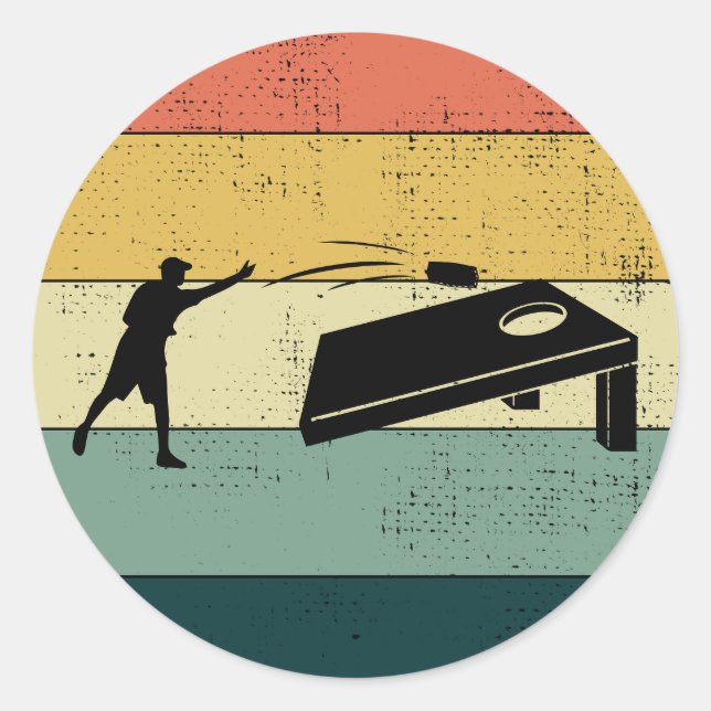 Adesivo Redondo Retro de Jogo de Lâmpada de Cornualha de Bean (Frente)