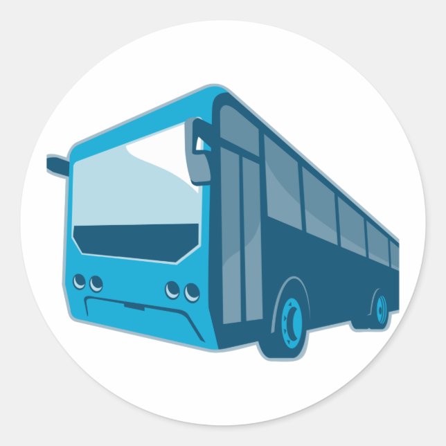 Adesivo Redondo retro de ônibus de turismo (Frente)