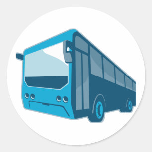 Adesivo Redondo retro de ônibus de turismo
