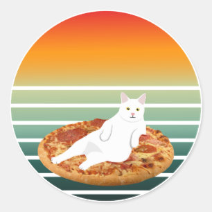 Adesivo Redondo Retro de pizza de equitação
