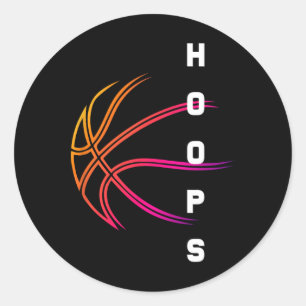 Adesivo Redondo Retro do jogador Bysketbyll Hoops
