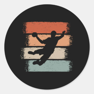 Adesivo Redondo Retro do jogador de andebol