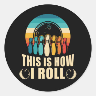 Adesivo Redondo Retro do trevo do trevo da boliche