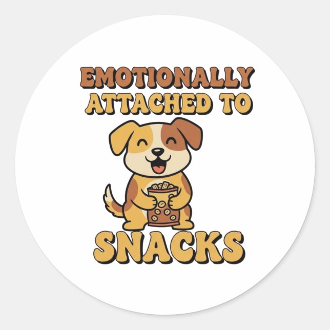 Adesivo Redondo Retro Dog Emotionally Attached Vinyl Sticker (Frente)