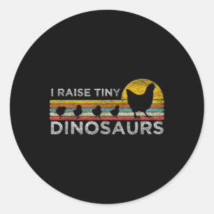 Adesivo Redondo Retro Eu Crio Pequenos Dinossauros Frango - Fazend