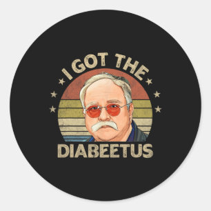 Adesivo Redondo Retro Eu Recebi Diabetes Engraçados Diabetes Tipo 