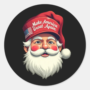 Adesivo Redondo Retro Faça O Natal Grande Novamente Trump Natal