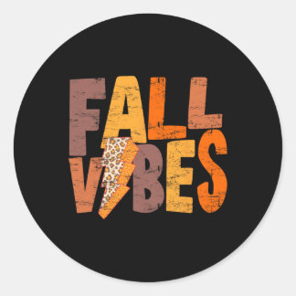 Adesivo Redondo Retro Fall Vibes Pumpkin Season Autumn Men Women