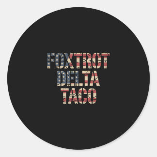 Adesivo Redondo Retro Fox Vermelho Delta Taco Engraçado Trump Resi