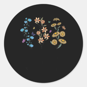 Adesivo Redondo Retro Foxtrots Deltas Tangos Flower