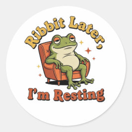 Adesivo Redondo Retro Frog Resting Quote Vinyl Sticker