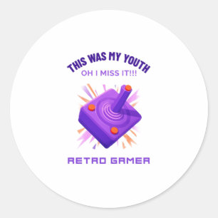 Adesivo Redondo Retro Gamer Perde Sua Juventude