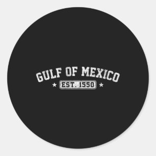 Adesivo Redondo Retro Golfo Do México Desde 1550 História Das Mulh