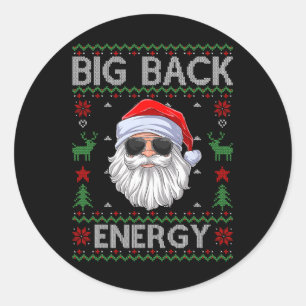 Adesivo Redondo Retro Grandes Papais noeis Energia Natal Feio Xmas
