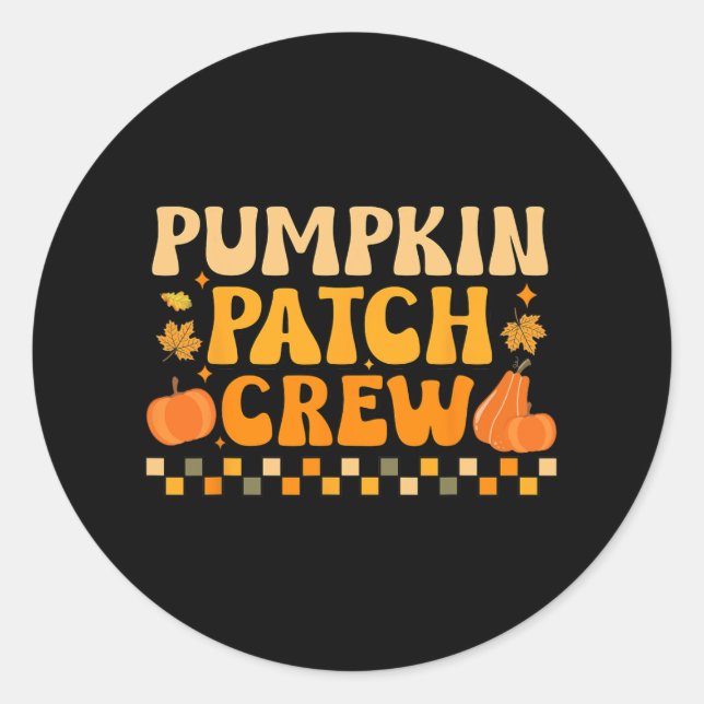 Adesivo Redondo retro groovy bompkin patch da equipe de ação de gr (Frente)