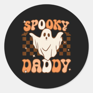 Adesivo Redondo Retro Groovy Halloween Ghost Spooky Figurume de Pa