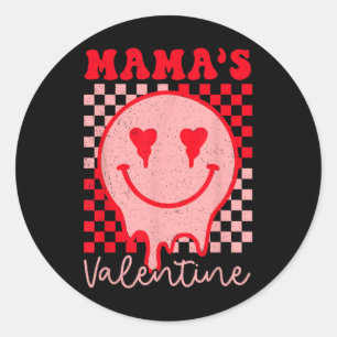 Adesivo Redondo Retro Groovy Mama É Meu Namorados, Garotos Bonitos