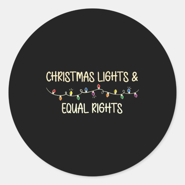 Adesivo Redondo Retro Holiday Lights &amp; Reproductive Rights Xma (Frente)