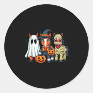 Adesivo Redondo Retro Horse Witch Y Halloween Pumpkin Men Ki