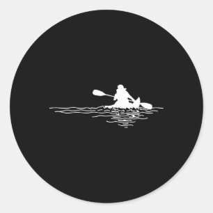 Adesivo Redondo Retro Kayak Boat Lover Canoagem Kayaking Paddling