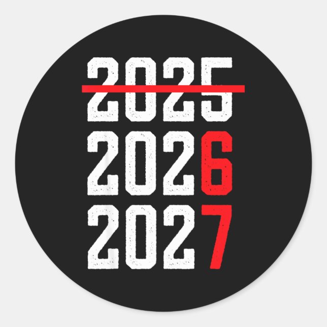 Adesivo Redondo Retro Kids Funny Happy New Year 2026 2027 67 Meme  (Frente)
