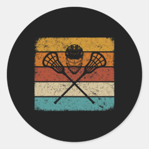 Adesivo Redondo Retro Lacrosse, Vintage com dificuldades, Rua de e