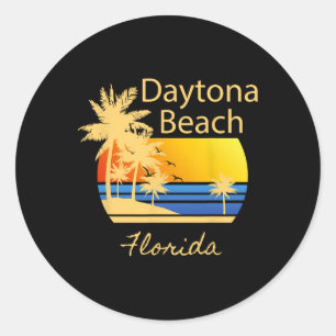 Adesivo Redondo Retro Legal Daytona Beach Mens Womens Florida Beac