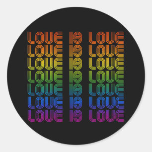 Adesivo Redondo Retro Love is Love