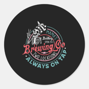 Adesivo Redondo Retro Mama da Ery Brewing Co Mama engraçada amamen