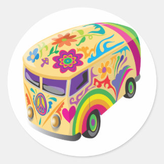 Adesivo Redondo Retro Minvan