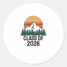 Adesivo Redondo Retro Mountain Adventure Peak