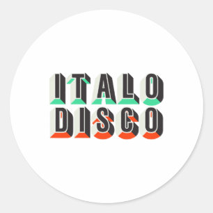 Adesivo Redondo Retro Music Lover Cote Italo Disco Funny Dancing