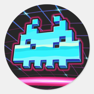 Adesivo Redondo Retro Neon