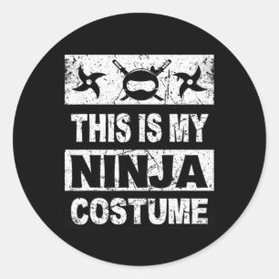 Adesivo Redondo Retro Ninja Costume Halloween Para Meninos