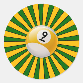 ADESIVO REDONDO RETRO NÚMERO 9 BILLIARDS BALL