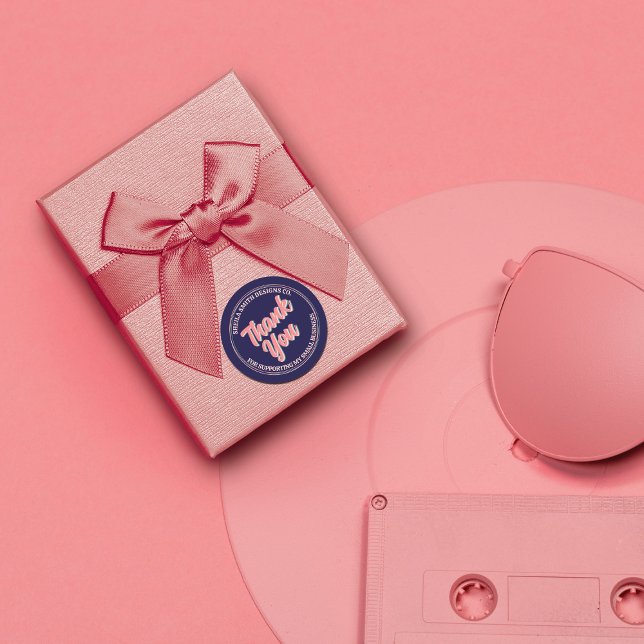 Adesivo Redondo Retro "Obrigado" Tipografia Legal Business (Criador carregado)