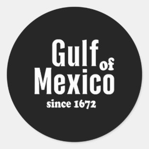 Adesivo Redondo Retro Oficial Do Golfo Do México Desde 1672 Vintag