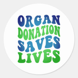 Adesivo Redondo Retro Organ Donation Saves Lives Sticker