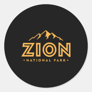 Adesivo Redondo Retro Parque Nacional Zion Utah Montanha Mulheres