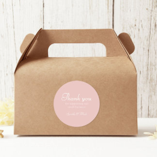 Adesivo Redondo Retro Pink And White Thank You Bakery