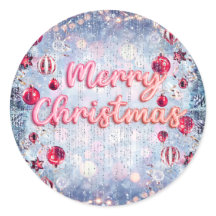 Retro Pink Merry Christmas 