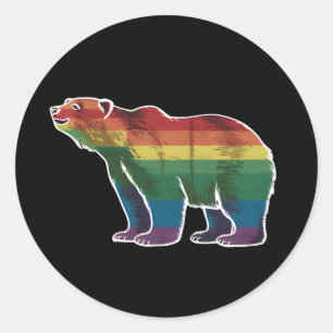 Adesivo Redondo Retro Polar Arco Arco-Íris Lésbica LGBT Orgulho ga