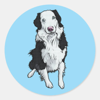 Adesivo Redondo Retro Pop Art Australian Shepherd Dog Graphic