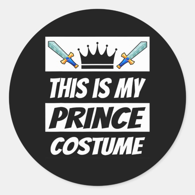 Adesivo Redondo Retro Prince Costume Diversão Halloween Costume Me (Frente)