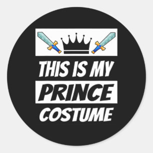 Adesivo Redondo Retro Prince Costume Diversão Halloween Costume Me