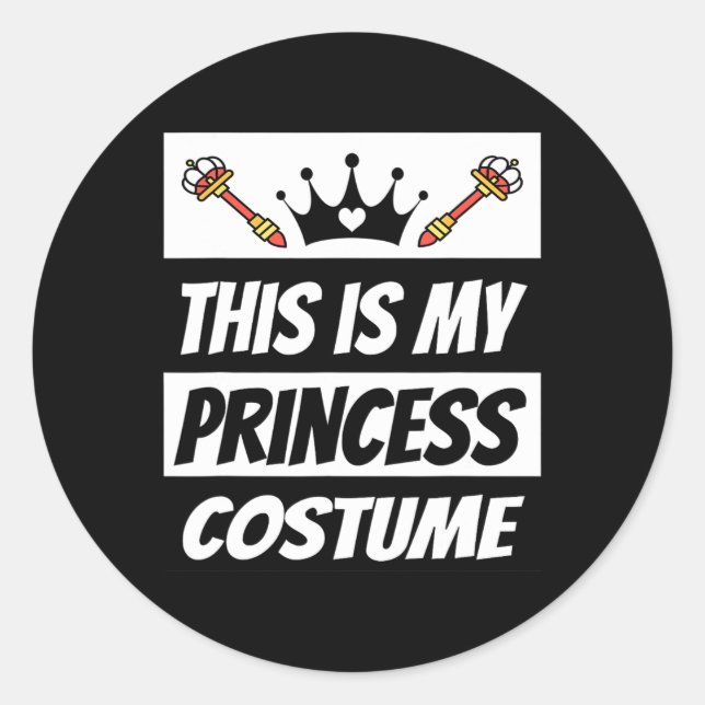 Adesivo Redondo Retro Princess Costume Halloween Costume (Frente)